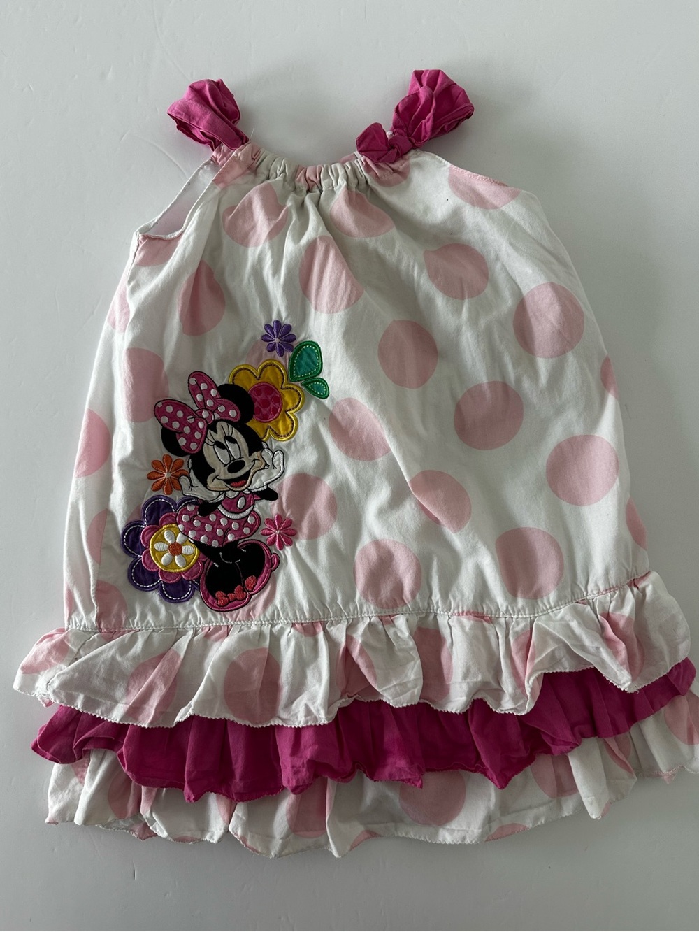 VTG Disney Store Minnie Mouse Pink Polka Dot Sun Dress, 3T, Disney World